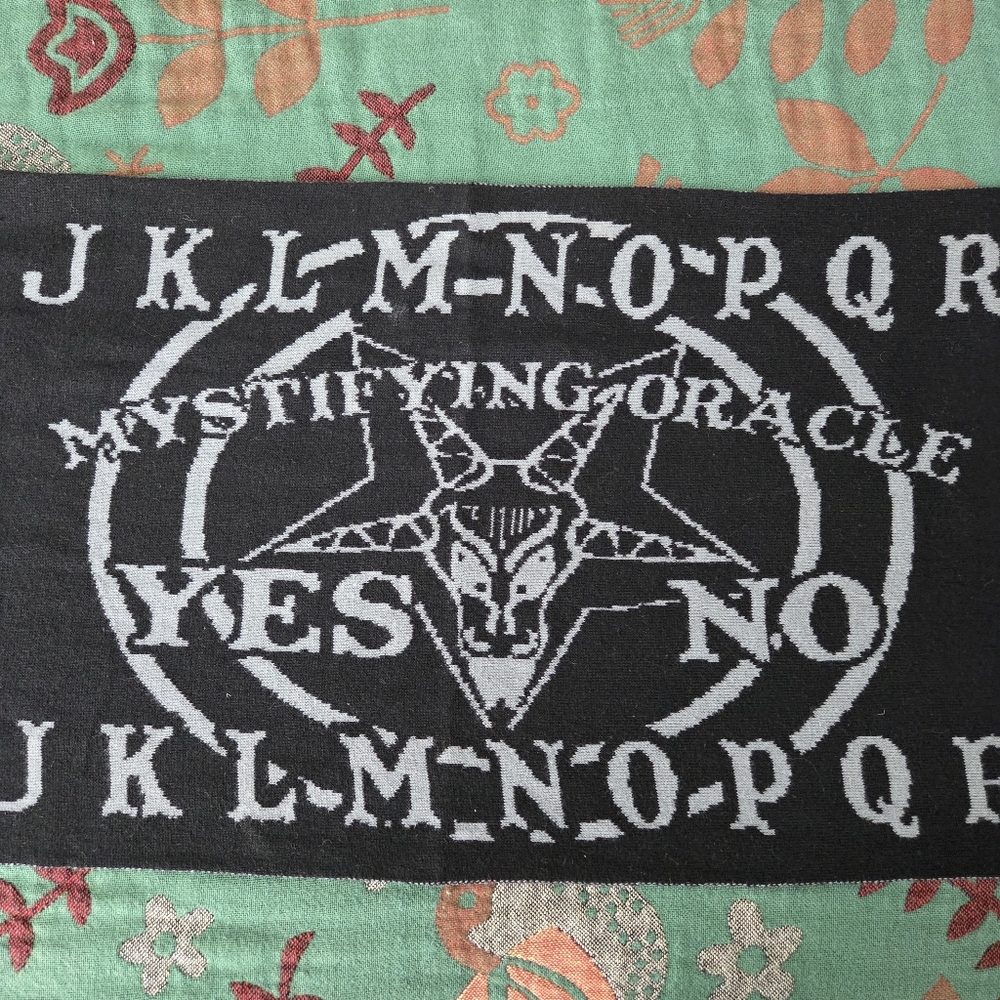 Black and Gray Ouija Board Scarf - Picture 6 of 11